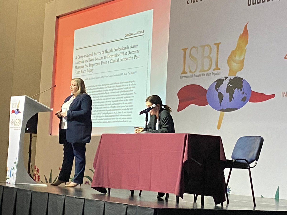 Sharing the findings of my PhD paper regarding clinicians perspectives of important outcomes post hand burn injuries with my international burn care colleagues #burns #burncare #patientoutcomes @ISBIWORLDBURN @lou_gustafsson @GriffithOT