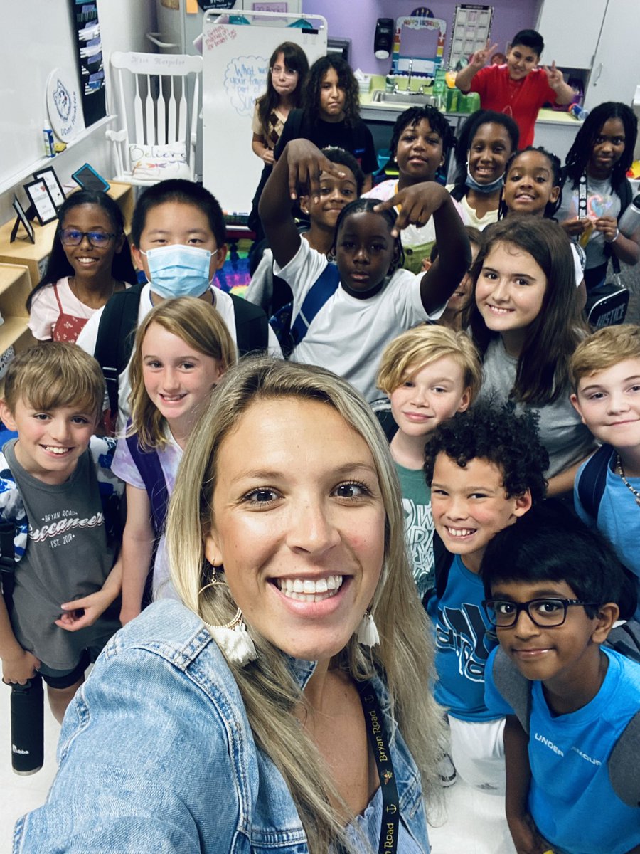 New year, same selfie, NO MASKS! Loved seeing these kiddos’ smiles all day on their first day of 5th grade! Welcome to the best year in the best grade 🙃🤩🥹 <a href="/BryanRoadES/">Bryan Road Elementary School</a>