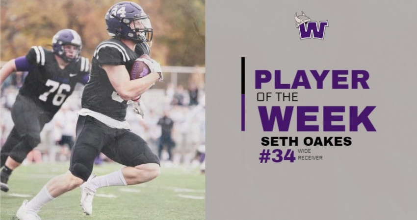 WaldorfWarriors's tweet photo. @wu_football: Oakes Earns North Star Player of the Week
 - https://t.co/zINoBVmjBt https://t.co/LdISRTCRJv