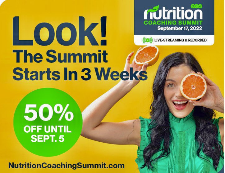 scw_mania's tweet photo. Expand Your Demand as a Nutrition Coach!
• Live-Streaming &amp; Recorded
• Earn Up To 15 CECs/CEUs With Recordings
• 24 Sessions – No Selection Required
• Watch Anytime, Anywhere for 30 Days
• 14 Top Industry Presenters
• Over 50% OFF $99 (Norm. $229) https://t.co/0nQ7xChyHk