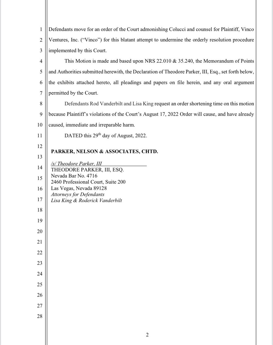 LauchlinB's tweet photo. $BBIG New motion filed today requesting John Colucci be found in contempt for violating the August 17th court order. @ZashGlobal @Aaron_5021 @LorneRoss3 @Martian_Samurai @In_GENIO_MEX @erikfinman @eriknoblewx @notBBIG @WarTimeCEO78 @Official_MrRic @TRUExDEMON https://t.co/eBaoNWIuB9