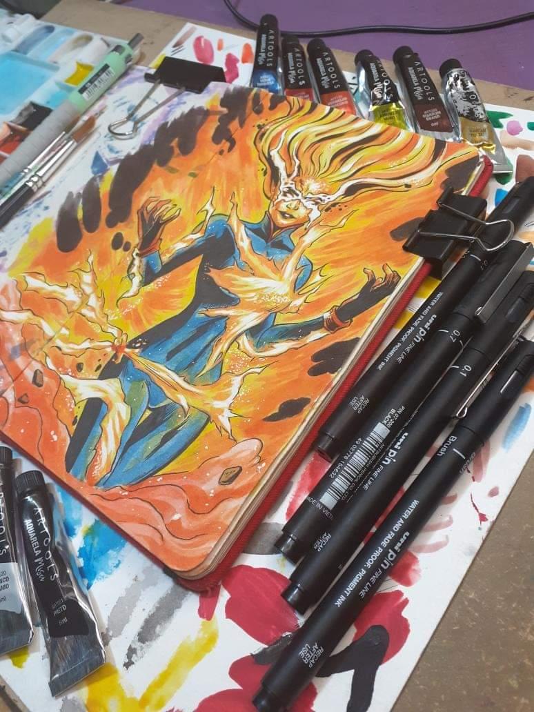HickeyIlustra's tweet photo. Seu novo poder agora explorado é a manipulação da energia, projeção desta em sua forma binária, otimizando-a seu poder #Energia #manipulacao #capitainmarvel #marvelcomics #mixmedia https://t.co/mVNpZitMqs