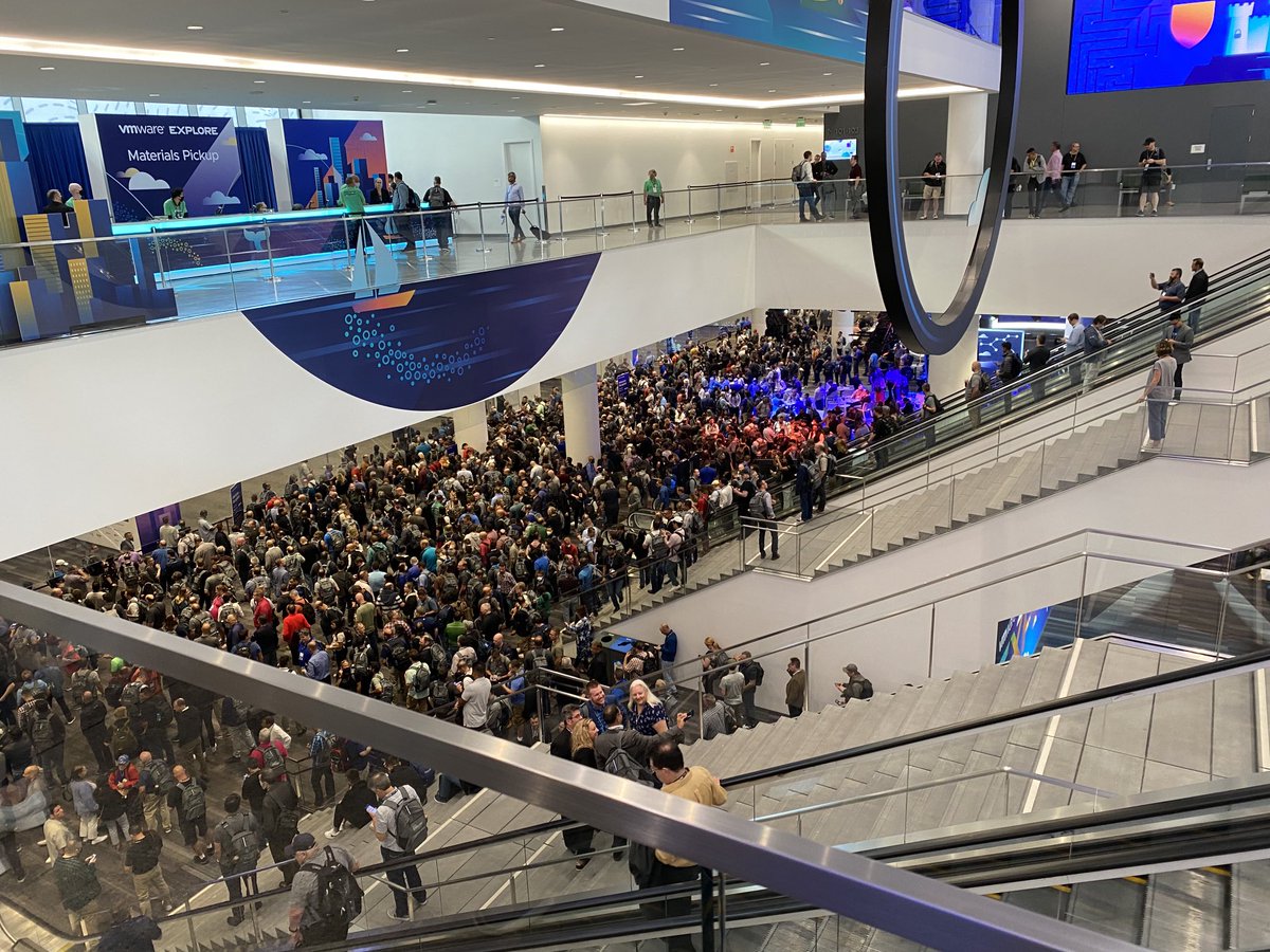 It has a new name, but VMworld, now #VMwareExplore is back! Standing room only at Moscone.