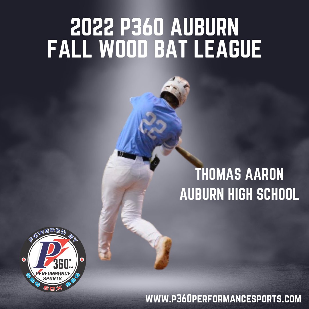 P360Auburn's tweet photo. 🚨 2022 Fall Wood Bat League 🚨

➡️  Excited to announce, Auburn High 2024 INF Thomas Aaron will be showing off his skills in the P360 Wood Bat League this fall!! 🔥
@thomasaaron_  
@AuburnHighBSB 

➡️ Uncommitted 👀
@PBR_Alabama 
@DavidSharpPBR https://t.co/1tIOZmBg5V