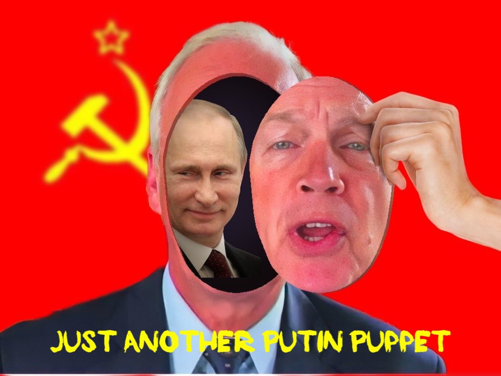 PeterBMeme's tweet photo. @RonJohnsonWI #RedRon , you, a #PutinPuppet have no business talking about law and order. https://t.co/f6jREOEVlO
