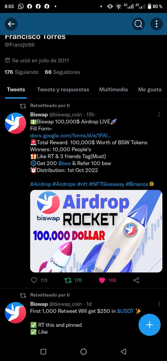 Franzjtr88's tweet photo. @biswap_coin TUNqwW1b62SmfUMVewkFL42xB8XjFgsGAy 

Trc20 https://t.co/jIgfwXwQ7Y