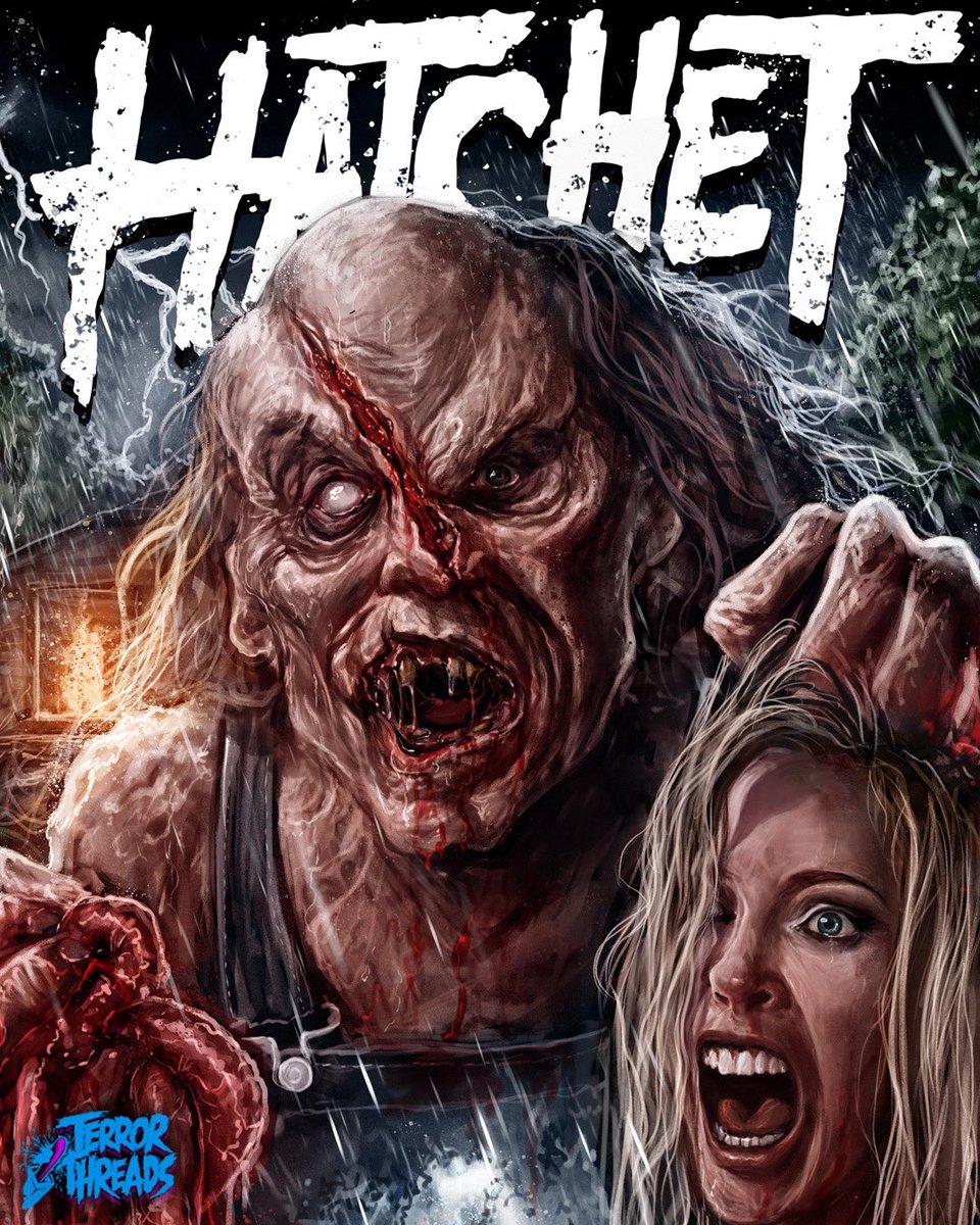 Old school American Horror… New, officially licensed, @adam_fn_green’s “Hatchet” (and reprint) comes your way this Wednesday at 2pm CST. Per usual, preorder will end Sunday at midnight. Be sure to set those reminders. You’ve been warned! 🪓

Artwork by: <a href="/Samhain1992/">Sam</a>