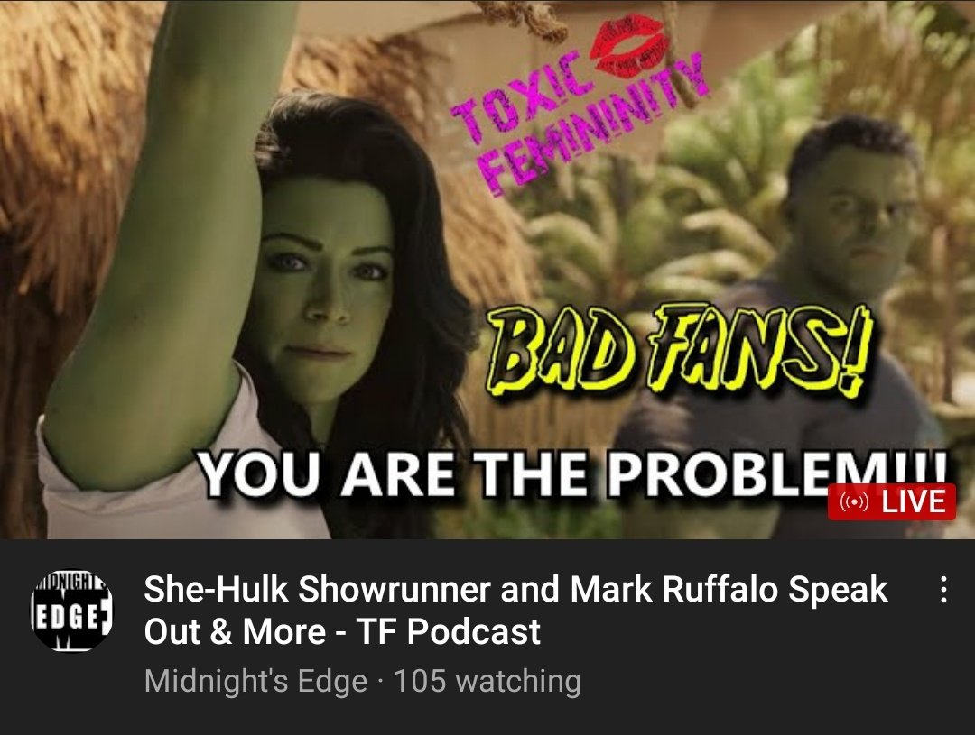 GNinjuh's tweet photo. #ToxicFemmeninity 👄 #0131
BAD FANS! YOU ARE THE PROBLEM!!!#SheHulk #ShowRunner & #MarkRuffalo #SpeakOut
The #ToxicFemmes & #ToxicTom 👇🏾
@Nina7Infinity ♾
@mynerdyhome
@ForceofLightEn1
@ThomasConnorsJr
❤https://t.co/MEqnBYcXrU❤ https://t.co/GjlCJbFQOE