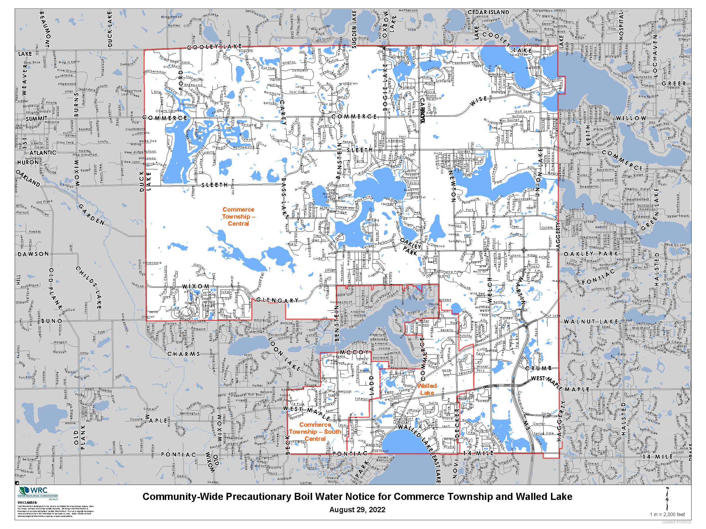 City of Walled Lake on Twitter "WRC Notice Precautionary Boil Water