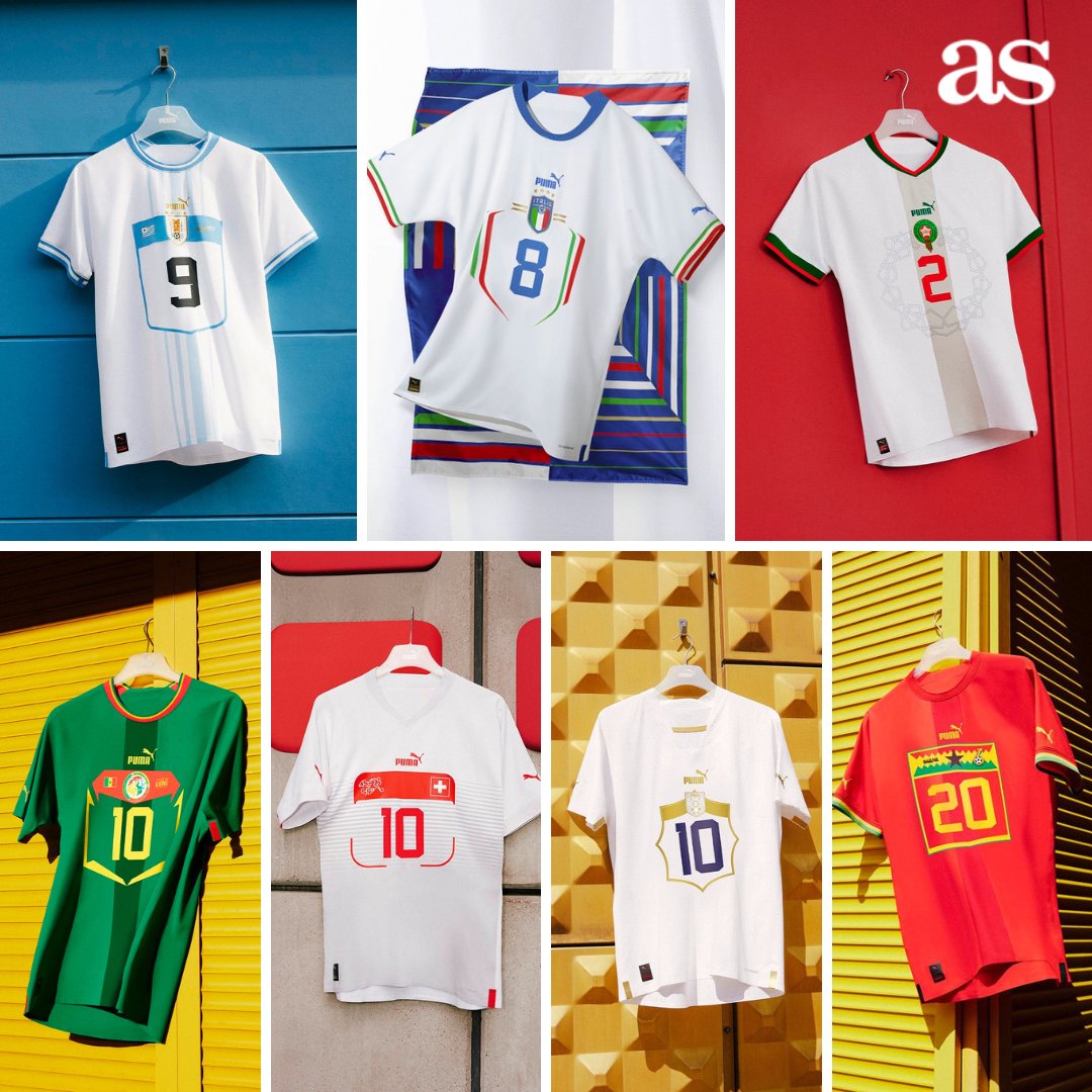 diarioas's tweet image. 👕 Puma ha presentado las nuevas segundas equipaciones de las selecciones que viste de cara al Mundial (y de paso también para Italia) y los diseños, para bien o para mal, no están dejando indiferente a nadie...

🔄 ¡Qué camisetas más feas!
❤️ ¡Me encantan, son preciosas!