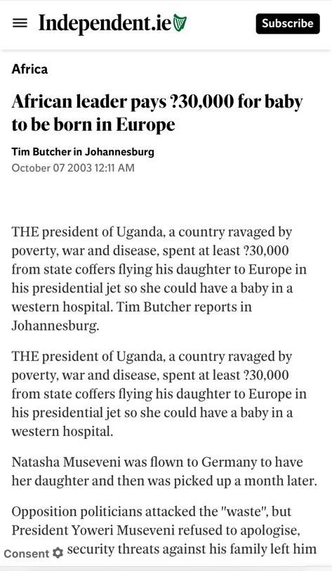 Bobnama1's tweet photo. Why Silent @SenatorMenendez @SFRCdems๐ shameless! Imagine USA yet blindly funding @KagutaMuseveni without visa Block not #sanction Muhoozi & Museveni #corruption, mismanagement of economy, Extravagant lifestyle Remember sent Daughter abroad to deliver #FixTheHealthCareSystem https://t.co/Gx9SK5iRdD