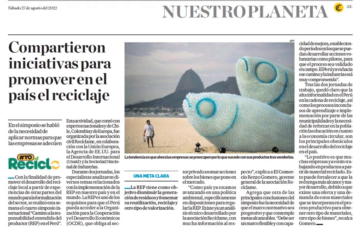 reciclameperu's tweet photo. Durante 3 días compartimos ponencias y mesas de diálogo virtuales y presenciales, que permitieron conocer las oportunidades y desafíos hacia la implementación de una responsabilidad extendida del productor en el país. ♻️💪
#IVSimposio #REP #Reciclame https://t.co/qccQCp2uJz