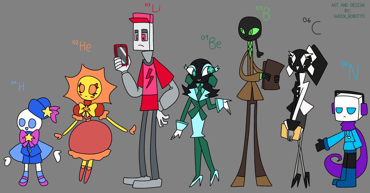 Periadvent's tweet photo. New design of #periodicityadventures (or #periadvent for short).

#CHEMISTRY #periodictable #science #personification #元素擬人化 https://t.co/5cEp08eJrO