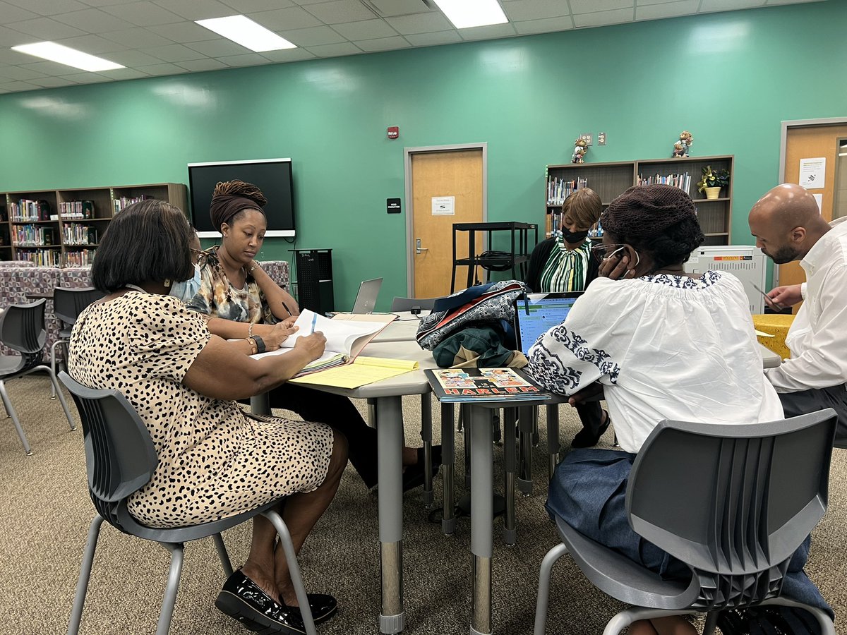 The media center was the think tank area for ELA teachers after school for talks regarding school wide initiatives for reading. <a href="/cedrick_tidwell/">Cedrick Tidwell</a>