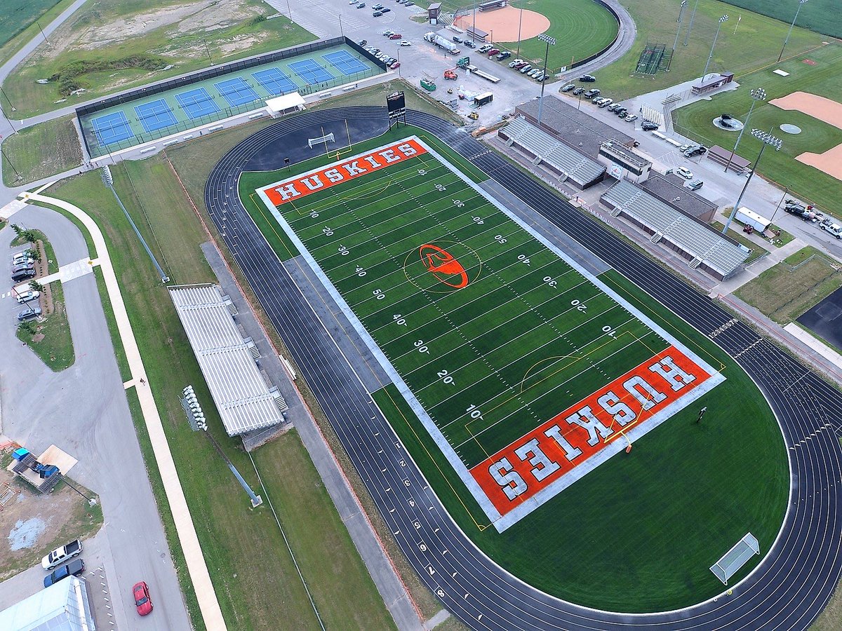 So excited for our athletes to have an opportunity to play on this field. Our Unified Flag FB team will play here on Wednesday vs Lawrence Central, 6:30pm.  And our varsity football team will square off against Rensselaer Central on Friday, 7:30 pm EST.  #HuskyPride