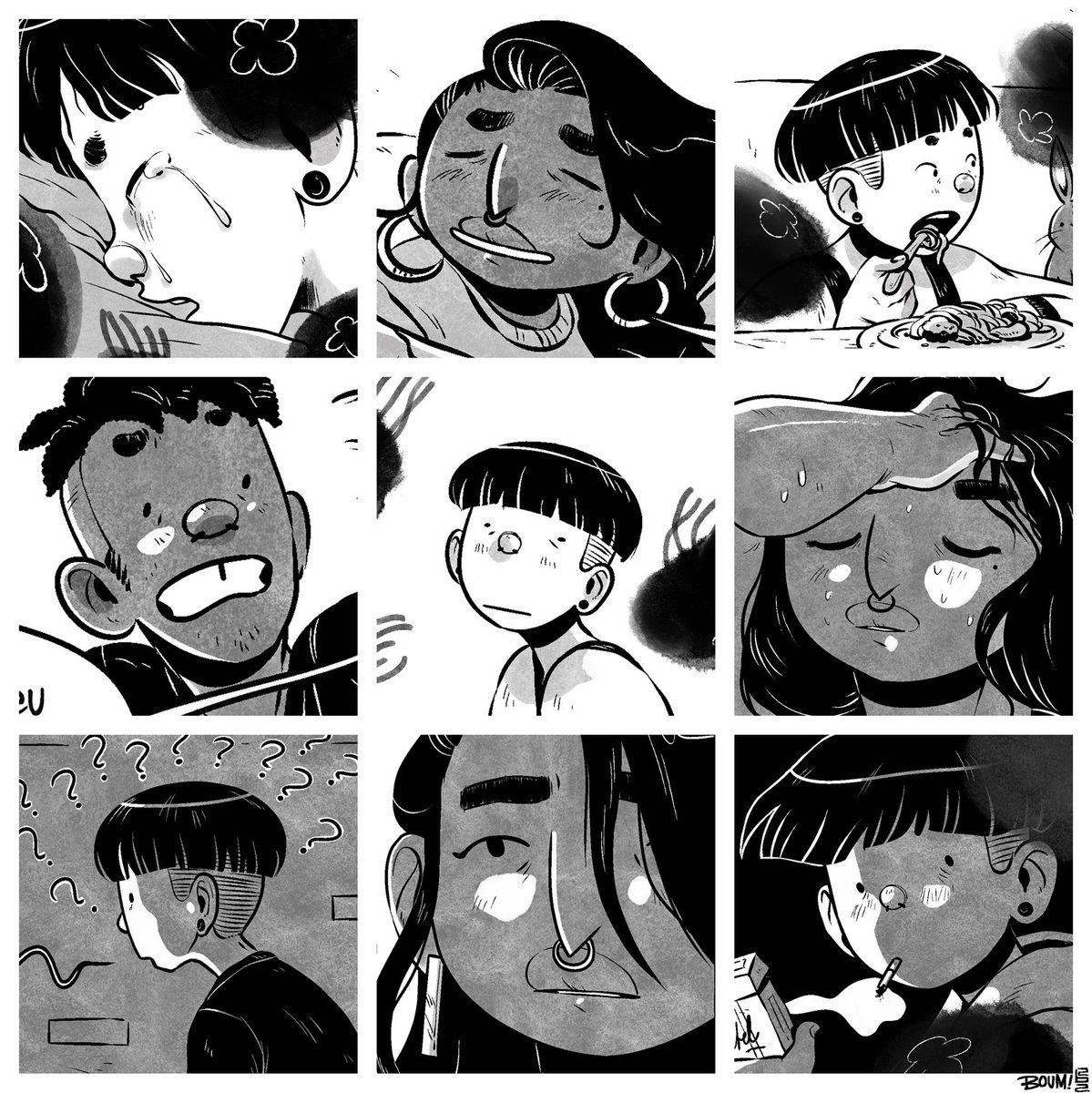 So I heard it's #faceyourartchallenge time? Here's a set of good faces from my graphic novel to celebrate the final few pages ✨

Featuring Odette, Naina and Leon, the three main characters!

#faceyourart #FaceYourArt2022 