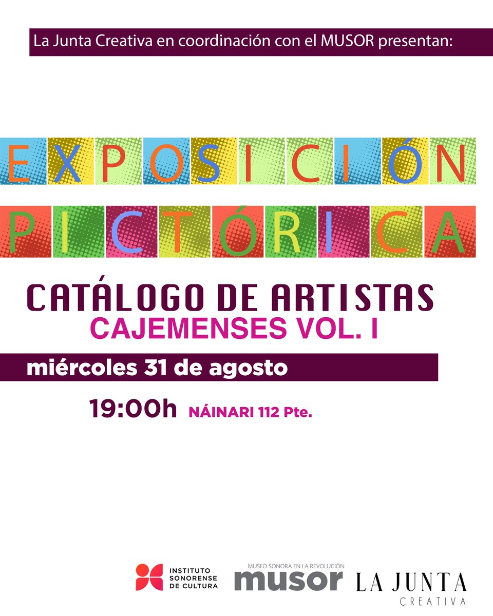 GilYellows's tweet photo. Buenas tardes. Espero que estén muy bien. La fecha de #inauguración de la #exposición. Está programada para el día miércoles 31 de agosto de 2022 a las 7:00 p.m. En el @MusorSonora #catalogo de #artistas #cajemenses. Nainari y Coahuila. Los esperamos. Saludos ✌🏿 https://t.co/ohm7dIt808