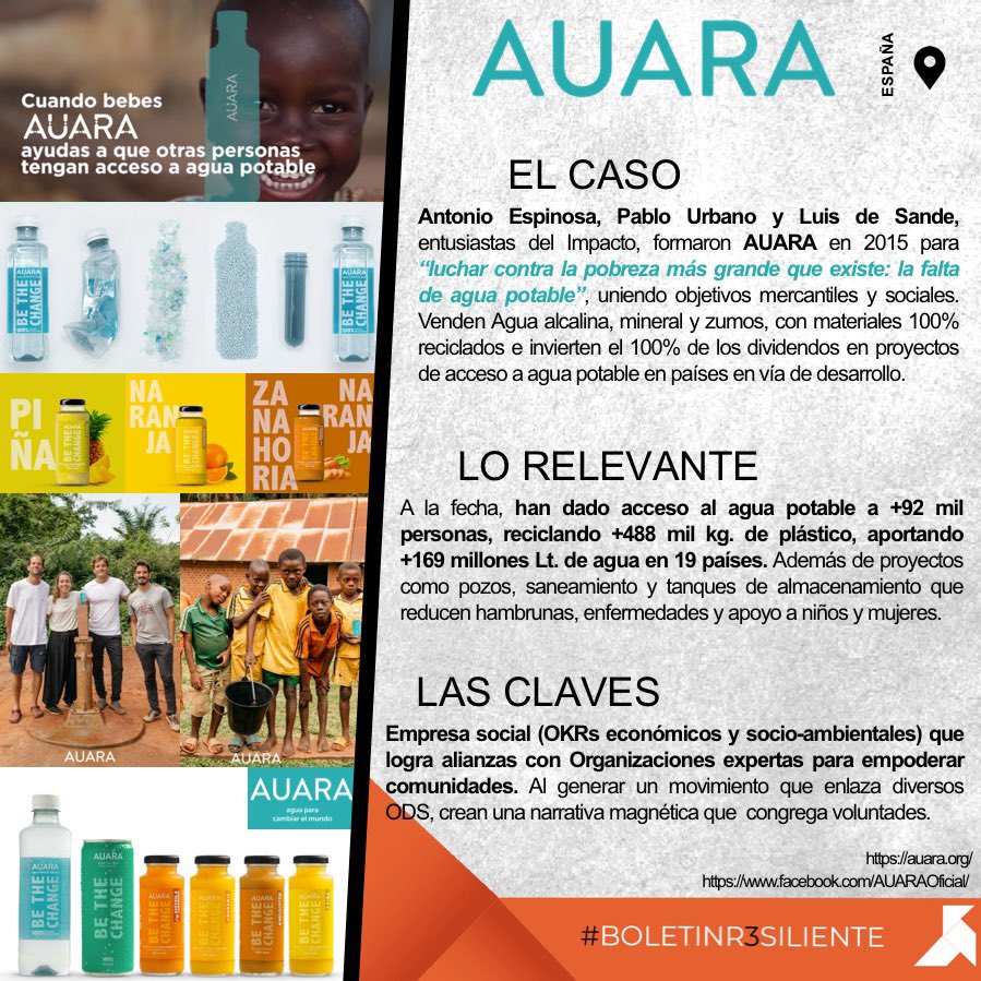 ResilienceStra2's tweet photo. En el #BoletínR3siliente de agosto, analizamos tres casos de cómo hacer negocio e impactar positivamente en el planeta. El AGUA es el motor de transformación social más poderoso del mundo; hagamos negocios que impulsen cambios positivos globales.
#SomosLaResiliencia https://t.co/vgpcEM1Qq5