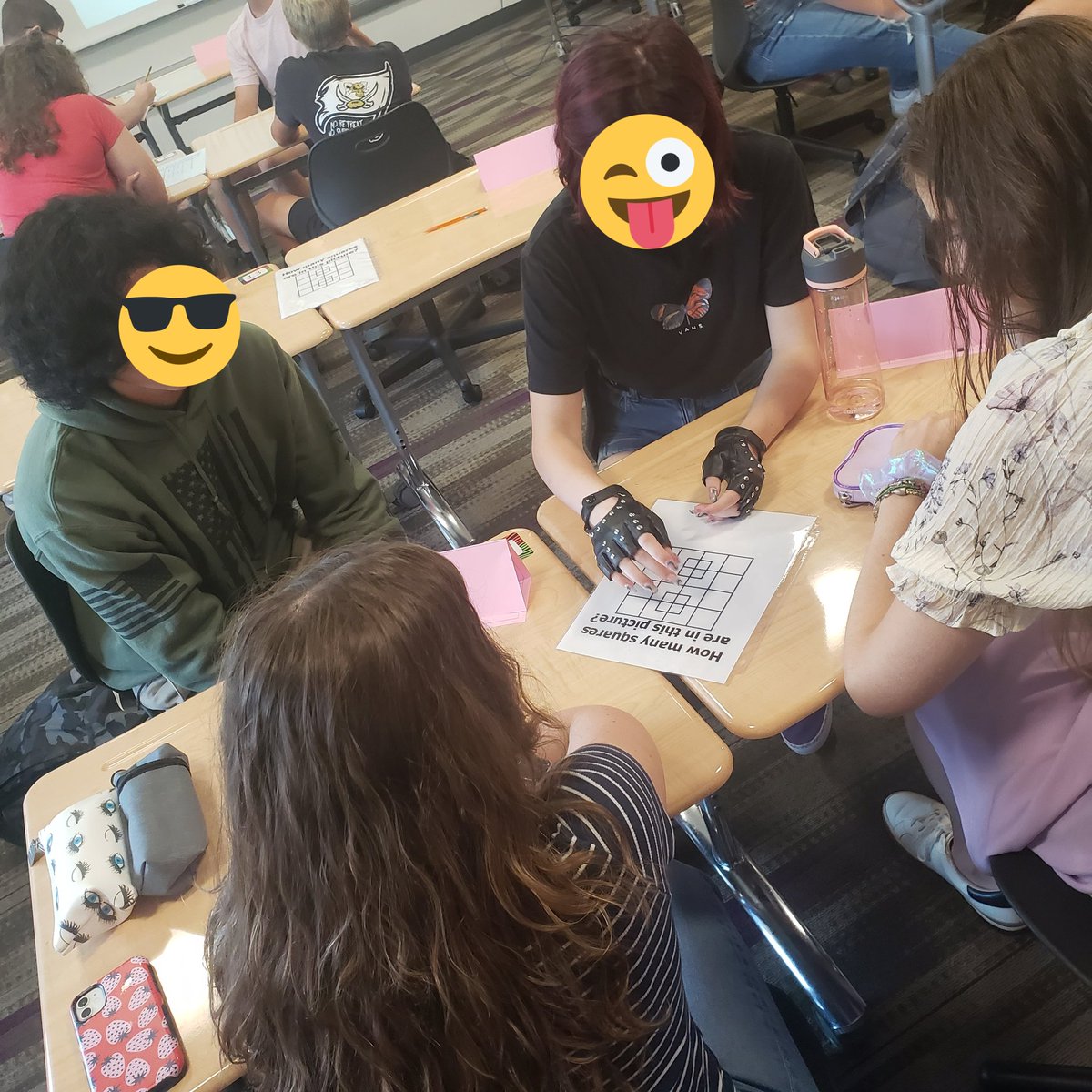 Day 1: Name tents, counting Squares, class phots, Inspirational Math videos...Oh my! #teach180 #Mtbos #HSMath