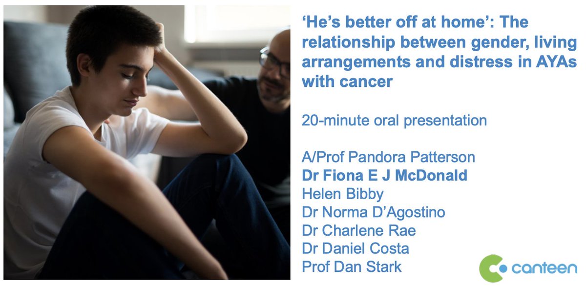 Thrilled to be presenting – and in person! – at #IPOS2022 @CanteenAus research on the relationship between gender, living arrangements and distress in adolescents and young adults (AYAs) with cancer. @PPattersonPhD @mc_fin @craemsc #AYACancer