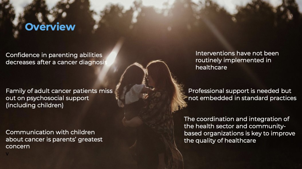 Proud to be presenting at #IPOS2022 on a new hospital-based, cross-sector service (Parent Support Worker) to address the parenting and psychological challenges faced by parents with cancer and their #AYA children. @PPattersonPhD @mc_fin @rossskrabal @PeterMacCC