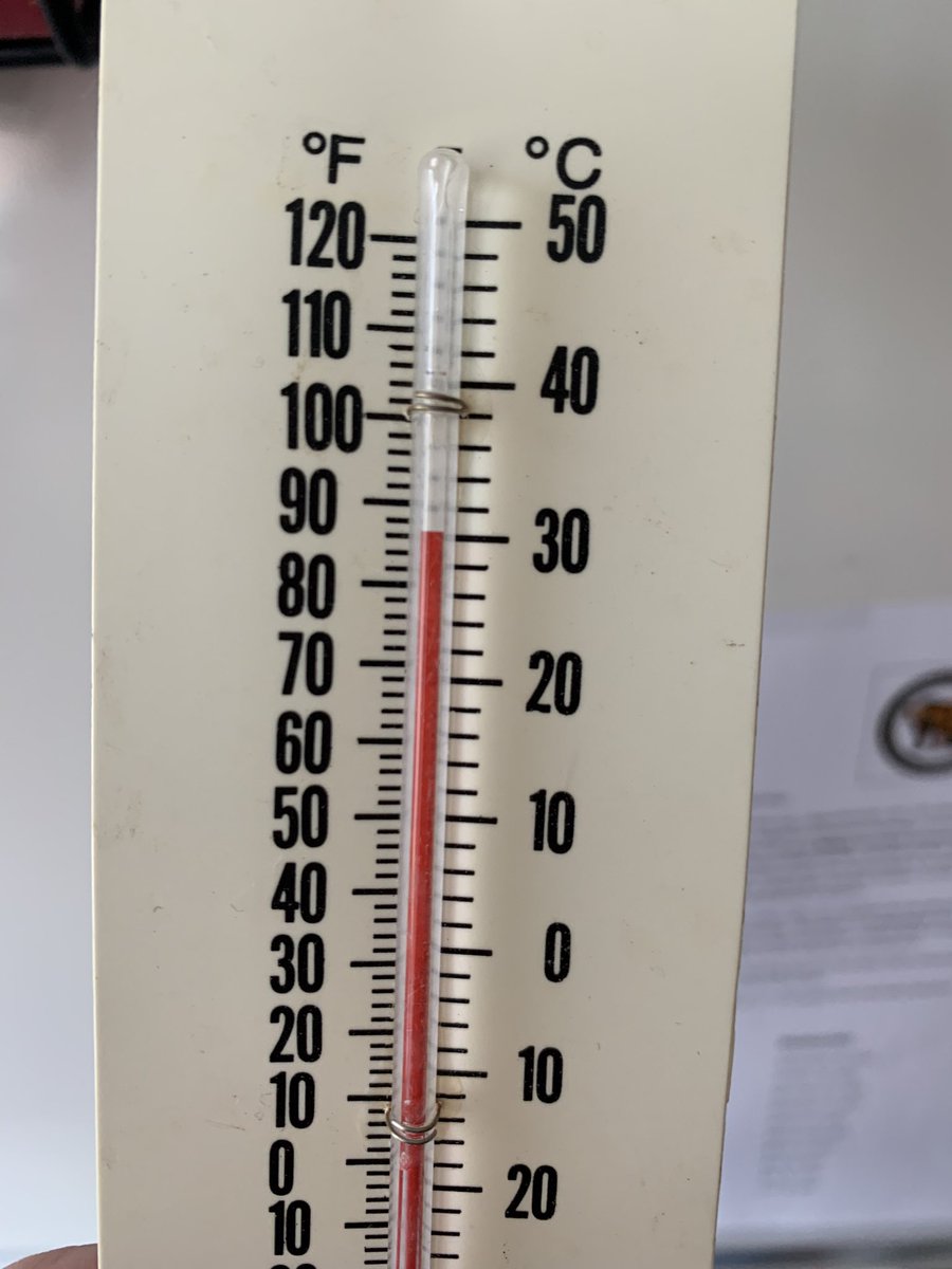 This was the temp in my classroom today. 🤞it cools down before the kids return! @nysut @AFTunion #teachertwitter #workingconditions