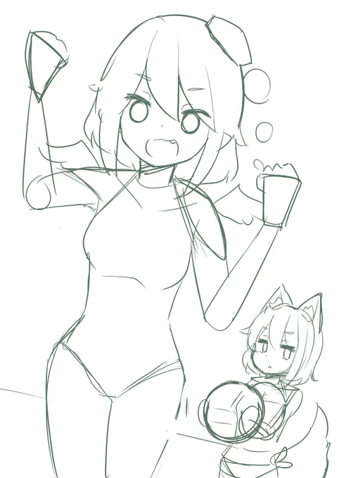 image to imageでの出力で一番それっぽいのがこれ やっぱラフだけじゃいい感じにやってくれなさそうだ 
