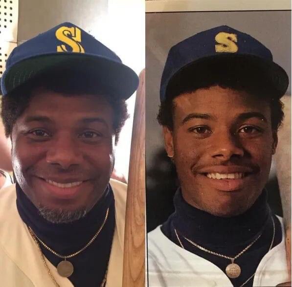 Ken Griffey Jr retook his 89 Upper Deck photo 33 years later and we can officially shut the internet down