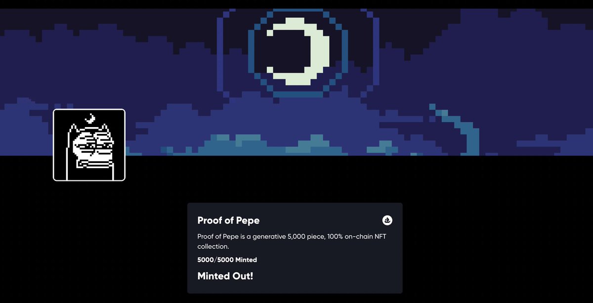 proofofpepe's tweet photo. PROOF OF PEPE IS SOLD OUT!

THANK YOU ALL! https://t.co/Ug8K53C1sh