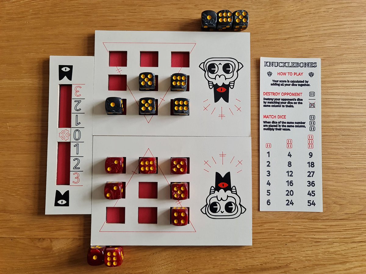 devolverdigital's tweet photo. Someone made a physical Knucklebones set from Cult of the Lamb!

https://t.co/YH00ncXx57 https://t.co/5XADosaRkQ