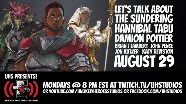 hannibaltabu's tweet photo. The Sundering on Roll20? A live streamed one shot with @DamionPoitier @msdanifernandez &amp; more? All of that on the live stream with @UHStudios NOW! https://t.co/nVIGAavtmM https://t.co/e1QPYuUSxh
