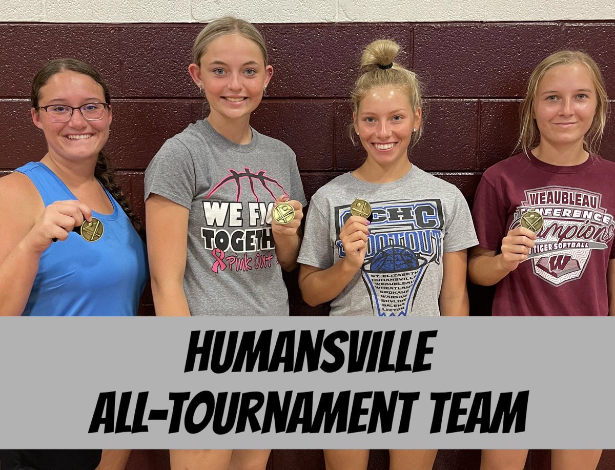 weaubleausb's tweet photo. Congratulations Kali Anderson, Jaylee Daggett, Sutton Mitchell and Mariah Ball for making the Humansville softball all-tournament team! #tigerstrong🐯💪🏼🥎 https://t.co/GgLLSVqR2b