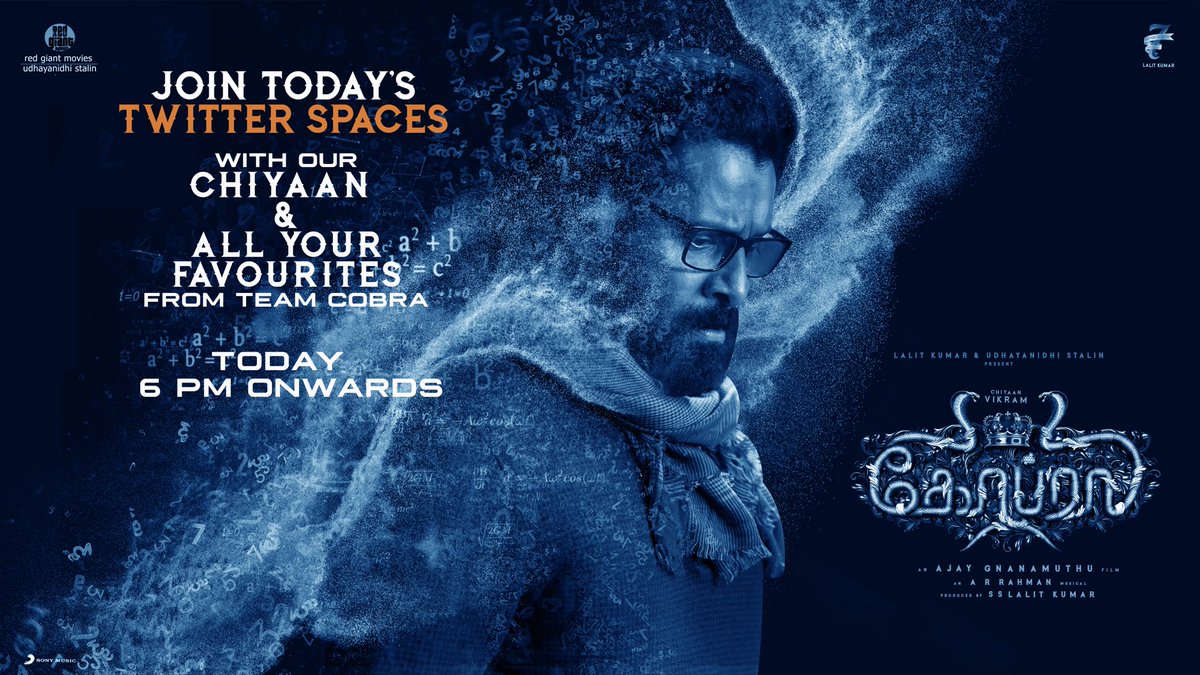 chiyaan's tweet image. For all u amazin hearts who drowned us in a sea of love on our incredible #CobraTour. #CobraTwitterSpaces

@AjayGnanamuthu @arrahman @7screenstudios @SrinidhiShetty7 @IrfanPathan @dop_harish @mirnaliniravi @roshanmathew22 @MeenakshiGovin2 @proyuvraaj 

#Cobra
#CobraFromAugust31
