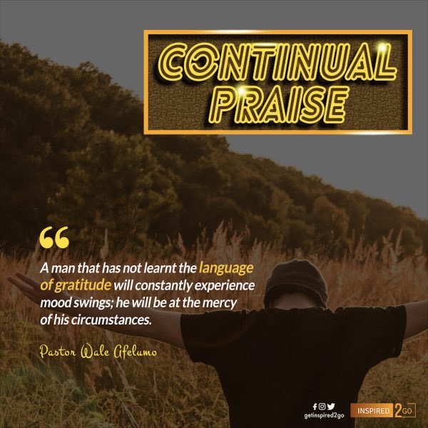 WaleAfelumo's tweet photo. “Pause, look back at the year and your life, and make your boast in the Lord. Lift a voice of gratitude to Him. Thank Him for your wins and supposed losses. #Gratitude is a language of faith.”
#inspired2go #dailydevotional #continualpraise https://t.co/ldAyTD1gzt
