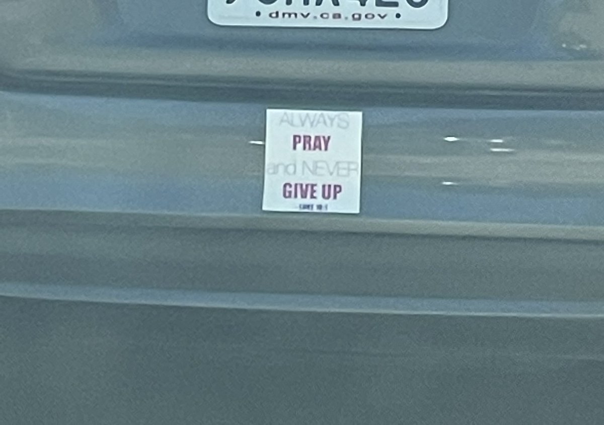 AnnMarie_Nee's tweet photo. @StuffCCLikes Had the same thought when I saw this bumper sticker last week. https://t.co/Ol03FGxinD
