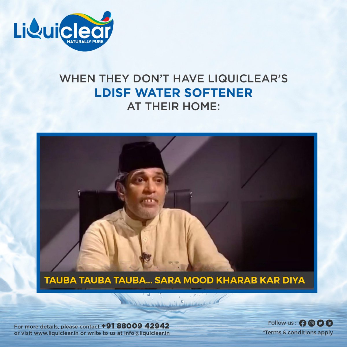 liquiclear's tweet photo. #Hardwater can have a major impact on your body and home in the long run.

Liquiclear's #watersofteners help soften the water by eradicating #harshminerals from it, making it soft and #suitable for use.

Choose #Liquiclear and don't spoil your guests' mood!
 
#LDI #LDISF https://t.co/XNS29kb8lz