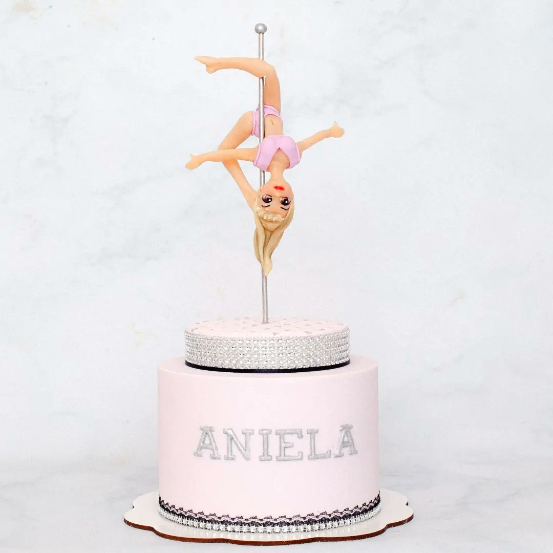 celebracake's tweet photo. Pole Dance Cake! https://t.co/LQl8YeV7Sx