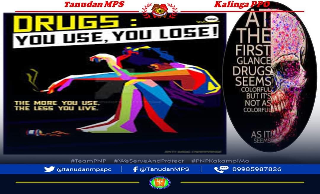 'DRUGS: YOU USE,YOU LOSE!! 'At the first glance DRUGS seems colorful but its not as COLORFUL as it seems' #PNPKakampiMo #PNPToServeandProtect #NoToDrugs #NoToDrugAbuse