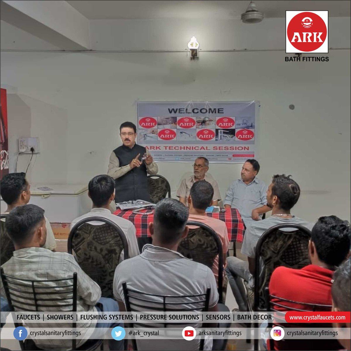 arkbathfittings's tweet photo. ARK Technical session at M/s Baldev Chand Gyan Chand ,Ghumarwin, HP
Hosted by Sh. Subhash Chand on 22.8.22
ARK Represented by: Sh. Krishna Kant & Sh. Parmjit
#ARK_Faucets
#ARK_Sanitary_Fittings
#OldestBathroomFittingBrand
#ARKSanitaryware
#TechnicalMeet https://t.co/RiKWODozgv
