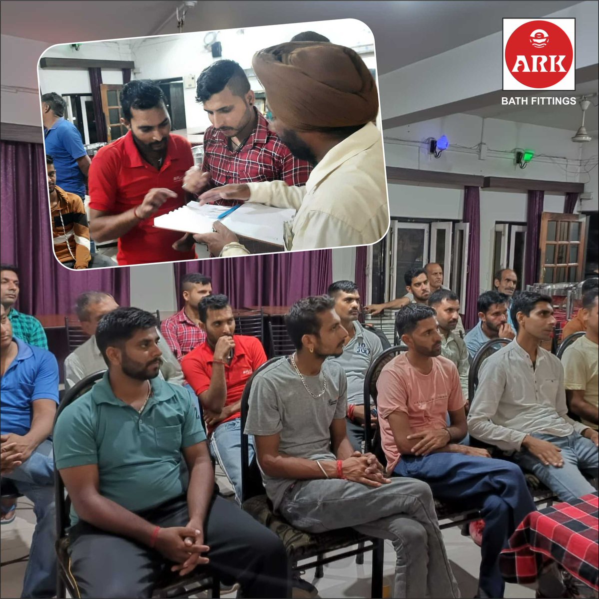 arkbathfittings's tweet photo. ARK Technical session at M/s Baldev Chand Gyan Chand ,Ghumarwin, HP
Hosted by Sh. Subhash Chand on 22.8.22
ARK Represented by: Sh. Krishna Kant & Sh. Parmjit
#ARK_Faucets
#ARK_Sanitary_Fittings
#OldestBathroomFittingBrand
#ARKSanitaryware
#TechnicalMeet https://t.co/RiKWODozgv