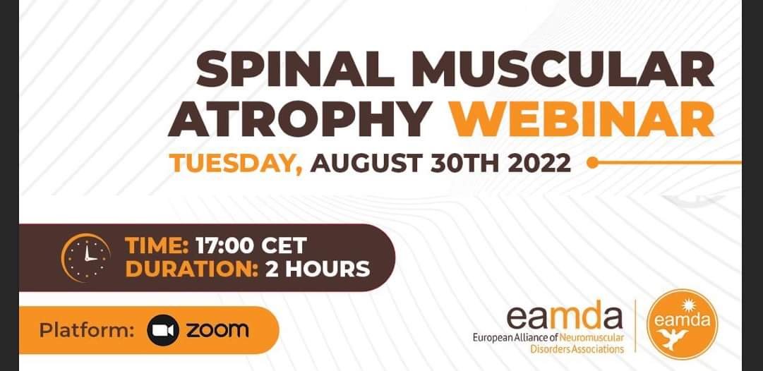 EAMDA is inviting you to take a part in Spinal Muscular Atrophy webinar.
Today  30.09 at 17.00 CET
us02web.zoom.us/j/81525839261?…