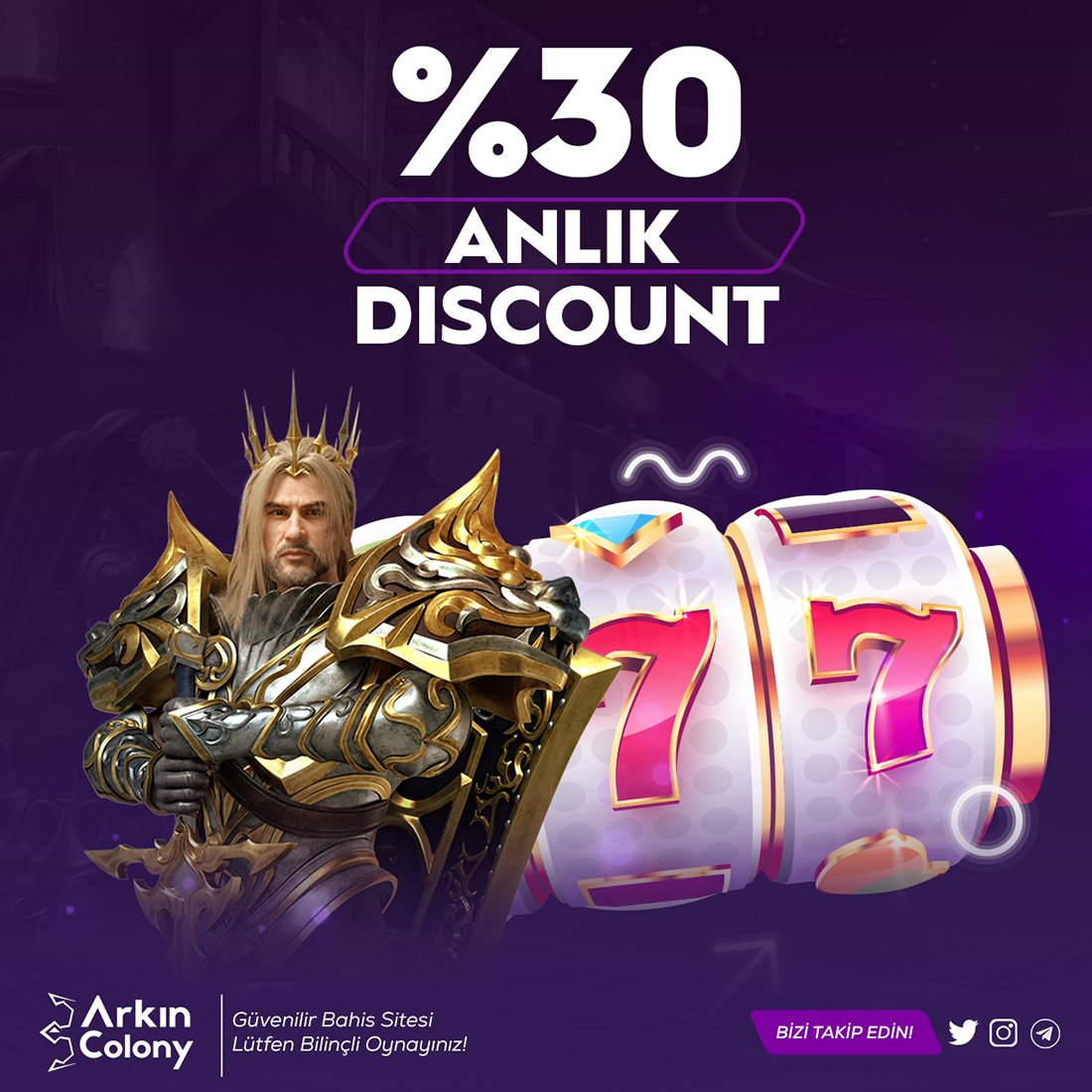 ArkColonyBet's tweet photo. 🥳#ARKINCOLONYBET'TEN %30 ANLIK DISCOUNT!

🔥%300 İLK YATIRIM BONUSU!🔥

👏HER GÜN İLK YATIRIMA %40 SLOT BONUSU!

🔥TAM %50 NAKİT BONUSU!🔥

https://t.co/OiAI2L5nQY

#casino #bahis #slot #canlicasino #yatirim #guncel #bonus https://t.co/bgtNVEt0GH