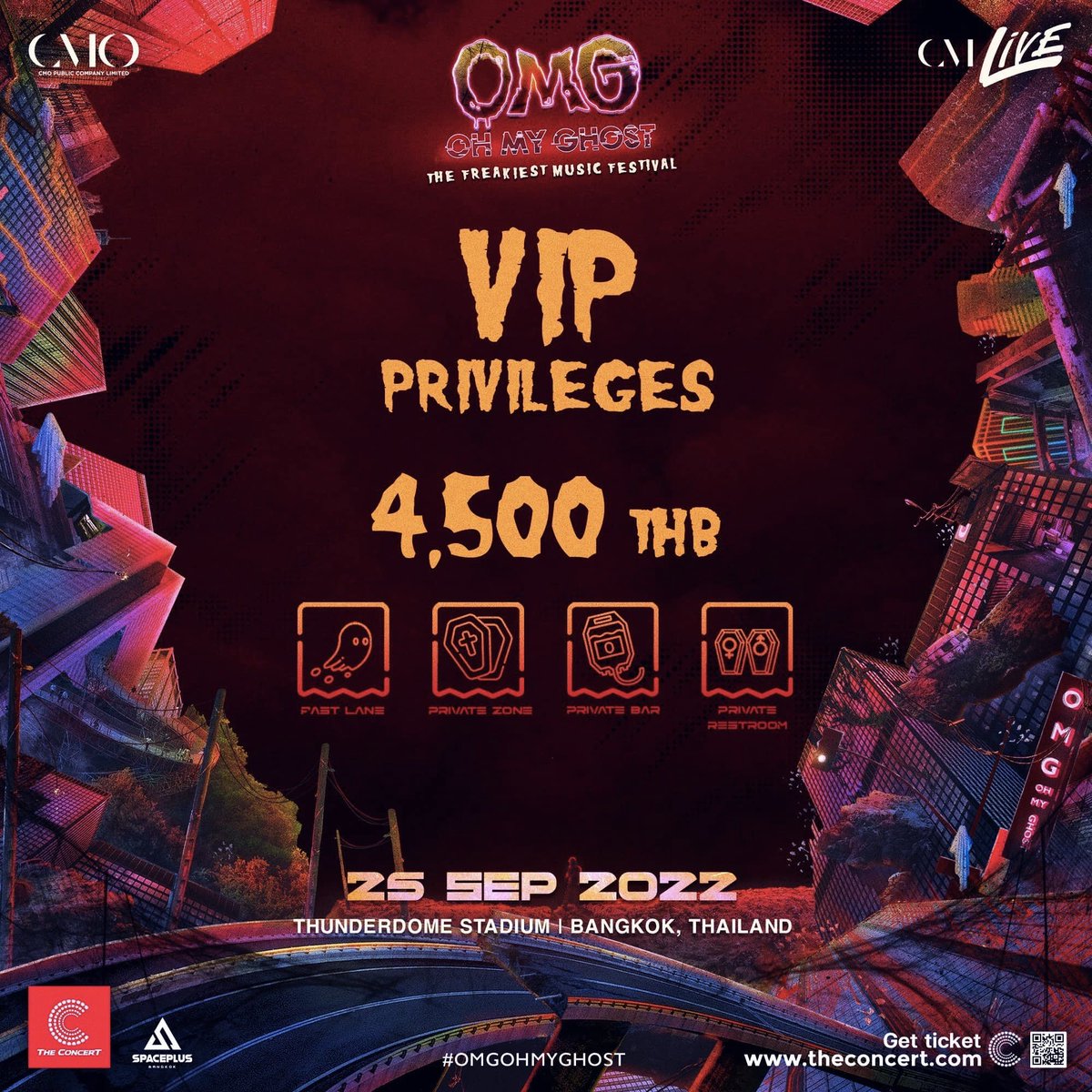 CMLiveThailand's tweet photo. 🎫 เปิดขายบัตร 31 สิงหาคมนี้ 10 โมงเช้าเป็นต้นไป
📱ซื้อบัตรได้ที่ Application The Concert หรือเว็บไซต์ https://t.co/PW0YkU5bDp
#OMG2022
#OMGOHMYGHOST
#OMGHALLOWEEN
#MARSHMELLOW #VINAI #WHATSONOT #ARMNHMR #TOKYOMACHINE #JUICYM
#CMOGROUP #CMO
#CMLIVE https://t.co/Xkm2XQKSg7