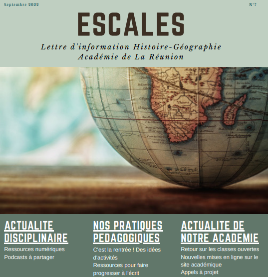 histgeoclement's tweet photo. Deux semaines que La Réunion est rentrée 😉 ! Faîtes le plein d'idées avec le nouveau n° de la revue acad. Escales😎 Une sélection avec juste la bonne dose d'idées à butiner, tester. Un 🍹léger pour une belle rentrée en HG 🐳 https://t.co/xqH7EkVut2 #Rentrée2022HG https://t.co/4m0o1KUslH