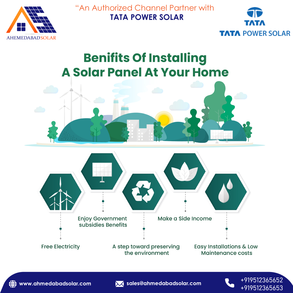 ahmedabad_solar's tweet photo. Benefits of installing a solar panel at your home🏡
#SolarPower #SolarSystem #SolarEnergy #Tata #TataPowerSolar #renewableenergy #greenenergy #sustainableenergy #SolarRooftopSystem #SolarPowerSystem #ResidentialSolar #solar #solarahmedabad #solarinstallation #InstallSolar https://t.co/9KIiksIXs8