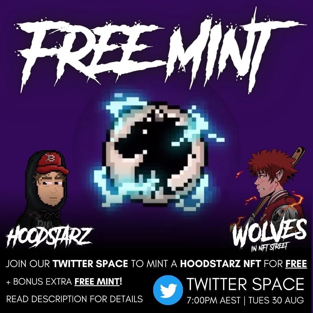 WINSNFTio's tweet photo. Free mint to everyone who joins tonight’s space and follows the rules in our tweet on how to claim 
🪙 +🐺 + 🧢 Follow @WINSNFTio @hoodstarz_io And see you tonight at 7PM AEST #NFTGiveaway #wolves #NFTGiveaways #NFTCommunity https://t.co/RSQFADkKLz