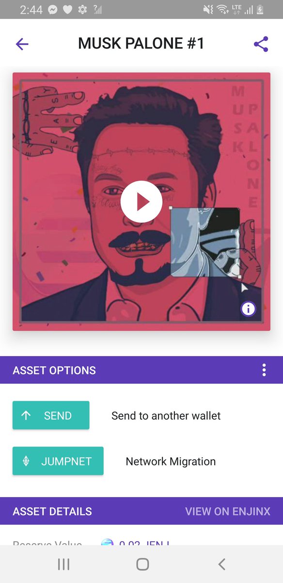NFToinks's tweet photo. URI updated, to those who hold Musk Palone, Check it now‼️🚀
Want some❓
Get some‼️
⏬⏬⏬
https://t.co/XQrL2sDkHk
#Enjin #EnjinNFT #LunaCrush
#NFToinks #ElonMask https://t.co/qdS68dmIOX