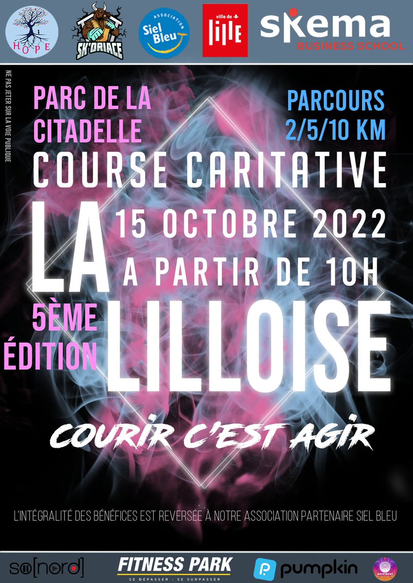 Nous vous attendons le 15 Octobre au parc de la Citadelle à <a href="/lillefrance/">Ville de Lille</a> pour la 5ème édition de La Lilloise : la course #solidaire pour sensibiliser au #handicap ! @VandewIrnord #run #Lille #course