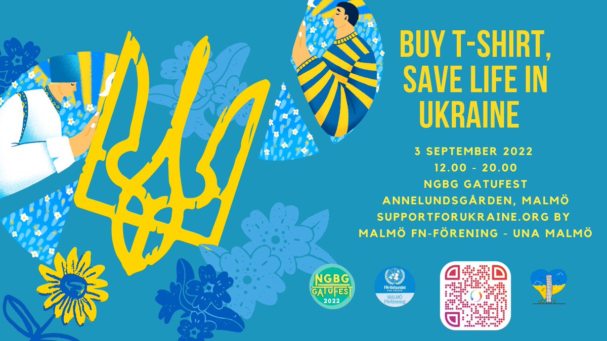 UNAmalmo's tweet photo. "200 tourniquets for Kharkiv"
NGBG Gatufest, 3d of September, 12.00 - 20.00, Annelundsgården, Malmö.
We'll be selling our beautiful t-shirts.
If you you can donate directly via SWISH 12 35 81 53 52. Important to write in the message: Ukraine. 
https://t.co/sQJzZWOMHq by UNA Malmö https://t.co/WwTIUYCD8w