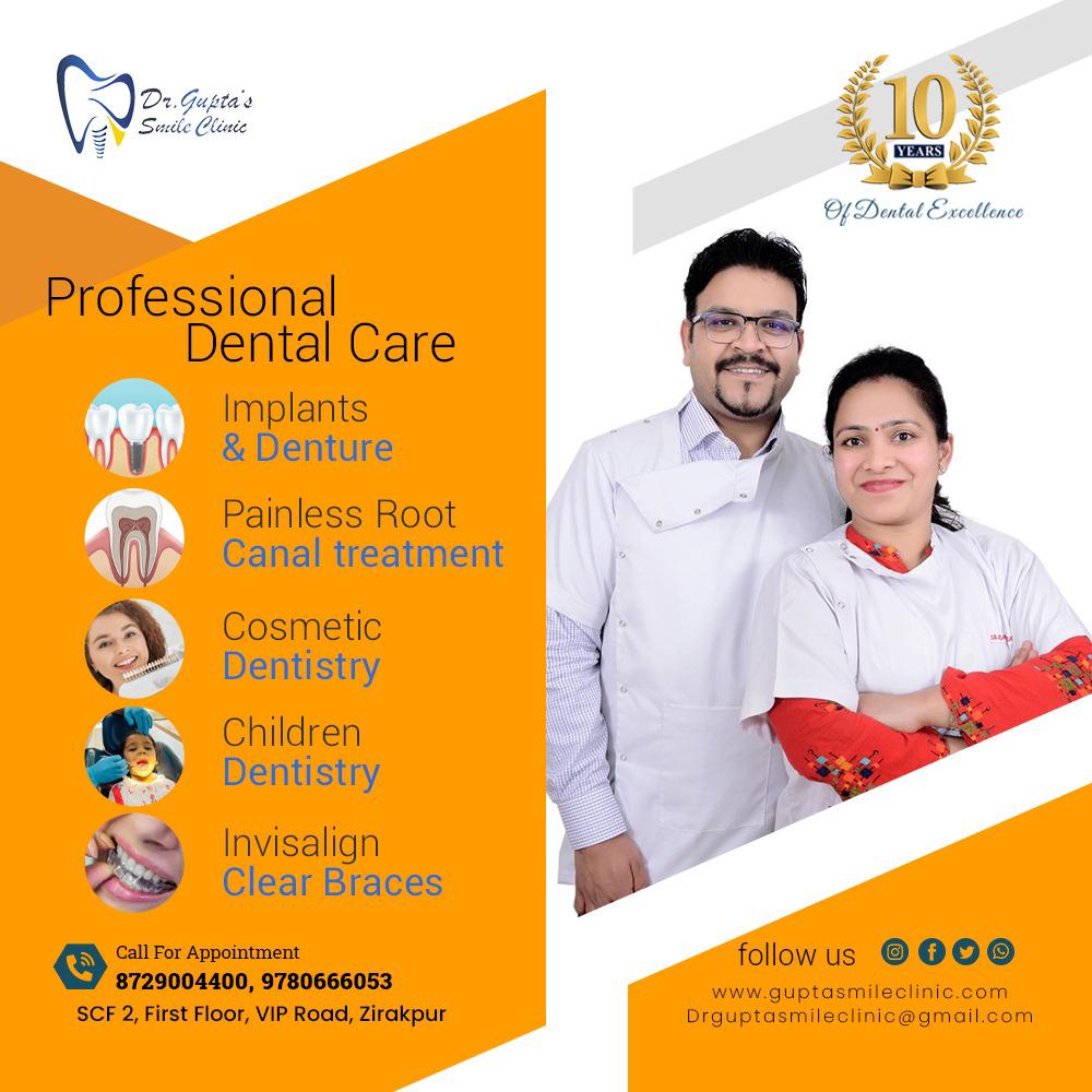 DrGuptaSmileCl1's tweet photo. Professional Dental Care #DentalImplants #dentalcrown #completedentures #braces #alignerstreatment #painlessrootcanal #kidsdentalclinic #cosmeticdental A one stop Dental clinic for all ur dental needs. #bestdentalclinic #viproadzirakur https://t.co/0vVSlWAyiB